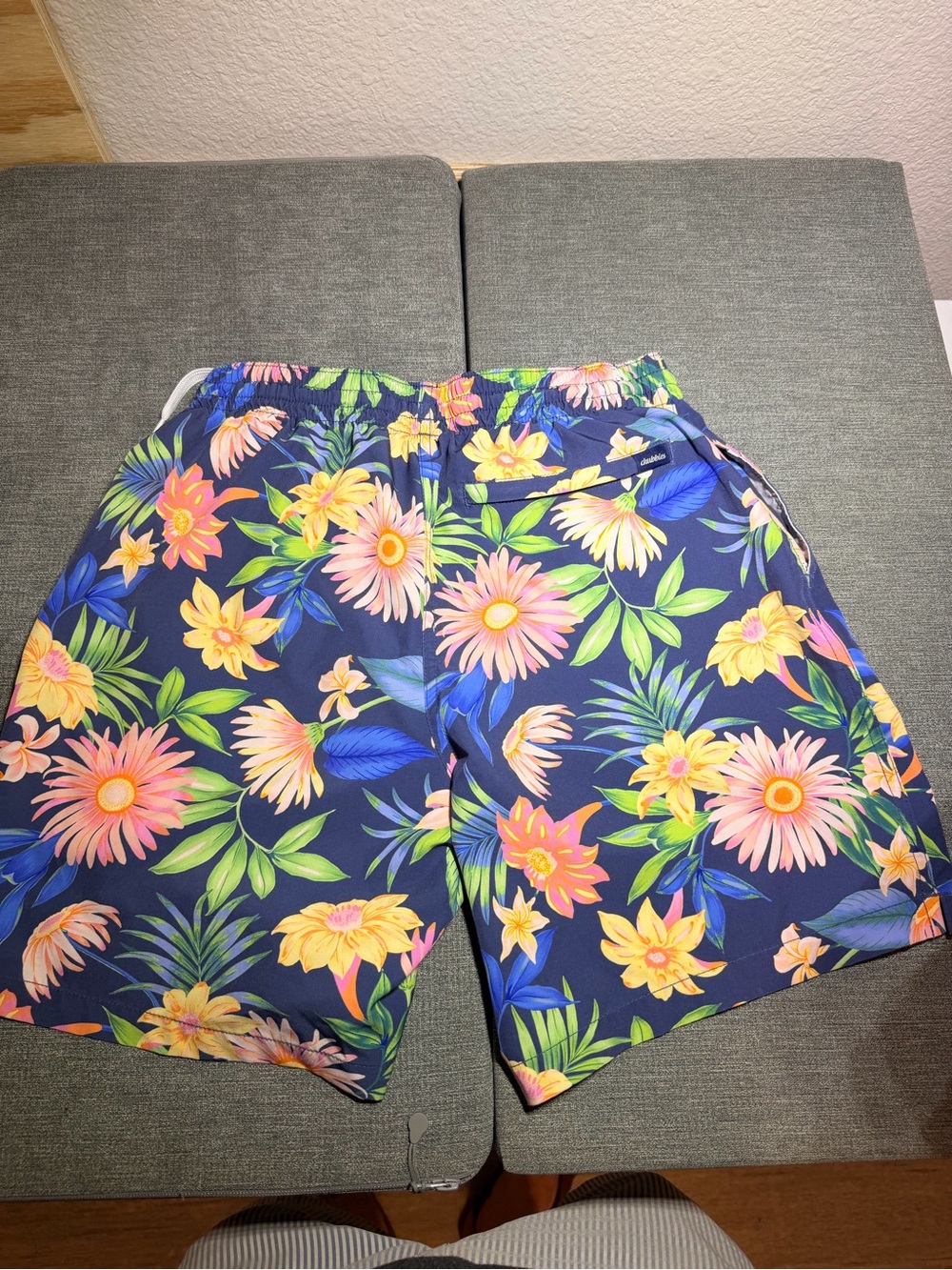 chubbies Navy Floral Athletic Swim Shorts